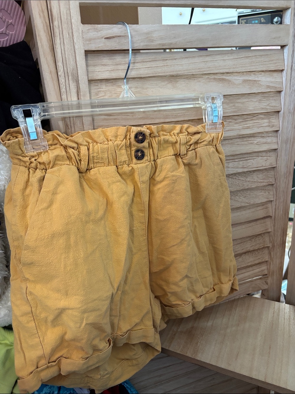 Sienna Sky Mustard Paperbag Waist Shorts XS